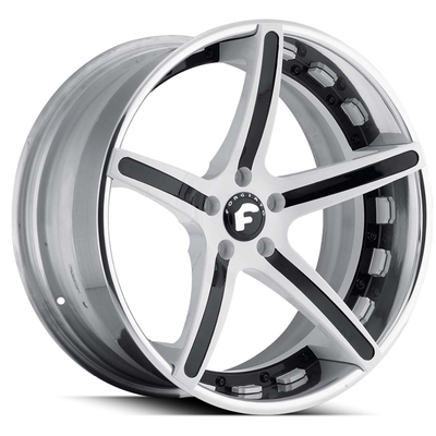 5 talões anotam bordas pretas com polegada Monoblock do bordo 20 de Chrome