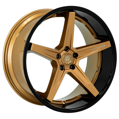 Bordo amarelo de Chrome do preto de Savage Lexani Forged Wheels With da cara