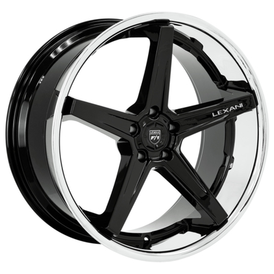 ATRAVÉS do bordo de 6061-T6 Lexani Savage Gloss Black Wheels With Chrome