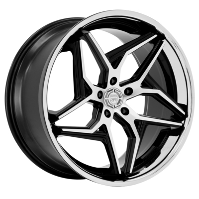 Lexani Spyder forjou as rodas com a liga de alumínio do preto 6061-T6 do brilho