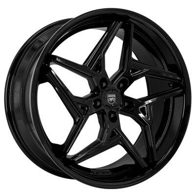 Lexani Spyder forjou as rodas com a liga de alumínio do preto 6061-T6 do brilho