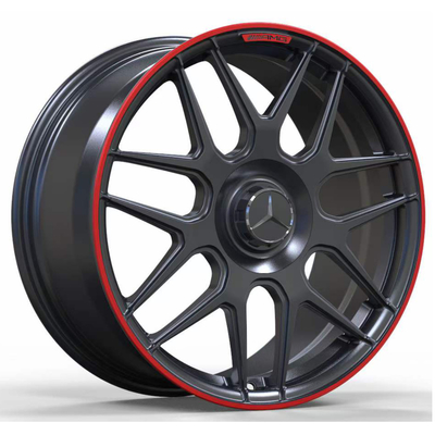 19" Matt Black With Red Lip forjaram as rodas para Mercedes Benz AMG GT